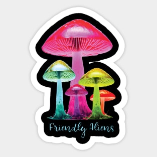 Colorful Alien Mushrooms Sticker